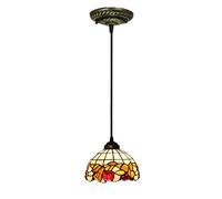 Tiffany Style Chandeliers Elegant Dining Room Pendant Light with 8 inch Shade Stained Glass Ceiling Lamp for Restaurant Living Room Bedroom and Hallway