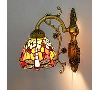 Tiffany Style Dragonfly Wall Lamp - Bedroom & Hall Light - Retro LED for House, Bar, Restaurants, Coffee Shop