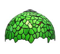 Tiffany Style Lamp Shade 12 Inch Stained Glass Lampshade Replacement Green Leaves Ceiling Light Shade for Table Lamps Pendant Light Floor Lamp Handcrafted Vintage Home Deco