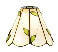 Tiffany Style Lampshade Replacement, 6 Inch Simple Leaves Stained Glass Lamp Shade, Handmade Vintage Art Deco Ceiling Light Shade, for Wall Lamp, Chandelier, Floor Lamp, Table Lamp