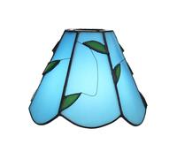 Tiffany Style Lampshade Replacement, 6 Inch Warm Blue Leaves Small Stained Glass Lamp Shade Handmade Vintage Art Deco Ceiling Light Shade for Wall Lamp Chandelier Floor Lamp(Blu)