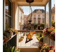 Tiffany Style Parrot Pendant Lamps 1-Light Stained Glass Ceiling Hanging Lights for Balcony Hallway Bedroom Study Cafe Bar,Blue