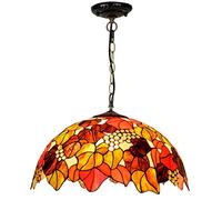 tiffany style pendant light, 20" vintage stained glass chandeliers, 3 light, victorian style hanging lamp for living room bedroom dining room kitchen island [energy class a ++]