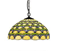 Tiffany Style Stained Glass Pendant Light 16 Inch Vintage Simple And Creative Gypsophila Shade Restaurant Chandelier Hanging Lamp E27
