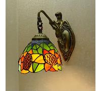 Tiffany Style Wall Sconce Stained Glass Sunflower Wall Lamp 7 Inch Pastoral Decorative LED Wall Light For Hallway Living Room Dining Room