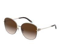 Tiffany TF3082 60213B Woman Sunglasses Metal Gold Brown Squared Normal Shaded