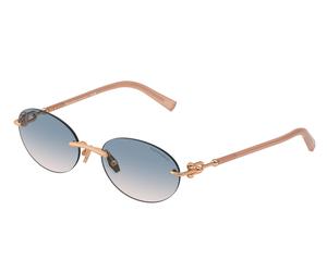 Tiffany TF3104D 621716 Woman Sunglasses Metal Gold Brown Round Normal Shaded