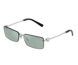 Tiffany TF3108B 62227C Unisex Sunglasses Metal Silver Light blue Squared Mirrored