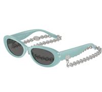 Tiffany TF4221 8388S4 Woman Sunglasses Acetate Blue Grey Round Normal