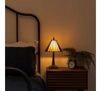 MiniSun | Tiffany Style Bronze Table Lamp with Traditional Stained Glass Lampshade | Table Lamps, Home Décor & Improvement Essential | Includes 4W Bulb [2700K Warm White]