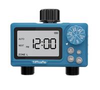 TiFFCOFiO Sprinkler Water Timer Outdoor, 2 Outlets Digital Pogrammable for Garden Hose, Irrigrtion Timer with Rain Delay and Manual Mode (1 Pack)