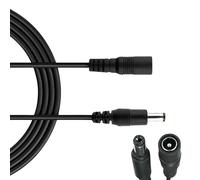 TIFFORA 3m/5m/10m 2.1 x 5.5mm DC Male to Female Power Supply Extension Cable 12V for CCTV Security Cameras, LED Strips, Routers (Black, 5 Metre)
