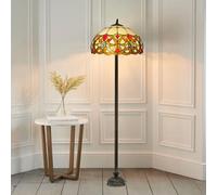 TIFFORA Tiffany Style Dragonfly Floor Lamp, Blue Stained Glass Floor Lamp for Bedroom Living Room, 66.25 Inch Tall (TFF(L)-1650)