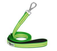 Tiffpaws 6ft PVC Long Leash - Waterproof Training Dog Leash for Recall, Swimming, Camping, Beach, Hunting, Walking (Green & Yellow Stripe, 6FT*0.78" W)
