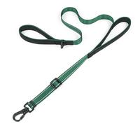 Tiffpaws Reflective Double Handle Dog Leash for Large Dogs, Heavy Duty Adjustable Leash with Soft Padded Handles, Traffic Control Training Lead for Walking, Running (Dark Green, S)