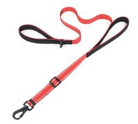 Tiffpaws Reflective Double Handle Dog Leash for Large Dogs, Heavy Duty Adjustable Leash with Soft Padded Handles, Traffic Control Training Lead for Walking, Running (Burgundy, L)