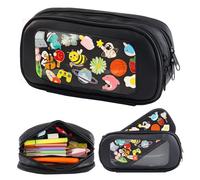TIFFYONEK Pencil Pouch Cute Pin Display Ita Bag Pen Case Organizer For Teen Girls Womens Portable College Office Marker Pen Case Back To School Essentials, Black, No Pins
