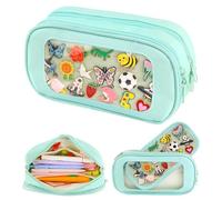 TIFFYONEK Pencil Pouch Cute Pin Display Ita Bag Pen Case Organizer For Teen Girls Womens Portable College Office Marker Pen Case Back To School Essentials, Mint Green