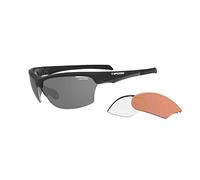 TIFOSI Intense Interchangeable Lens Sunglasses: Interchangeable Lenses, Lightweight, UV Protection, Adjustable Ear and Nose Pieces, ShatterProof, Hydrophilic Rubber, Matt Black