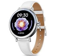 TIFOZEN Smart Watch for Women, 1.27'' HD Display Ladies Round Fitness Watch with Heart Rate/Sleep/SpO2/Menstrual Cycle Monitor, 100+ Sport Mode, IP68 Waterproof for Android iOS, Glacier White/Silver