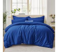 Tifschlaf Double Duvet Set - Bedding Double Bed Set with 2 Pillowcases - Ultrasoft Brushed Microfiber Duvet Cover with Zip Fastening, Royal Blue (200x200)