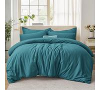 Tifschlaf Double Duvet Set - Bedding Double Bed Set with 2 Pillowcases - Ultrasoft Brushed Microfiber Duvet Cover with Zip Fastening, Teal (200x200)