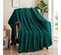 Tifschlaf Green Throw for Sofa - Fleece Fluffy Blanket Single Bed, Soft & Cosy Blanket for Couch, 130x150cm