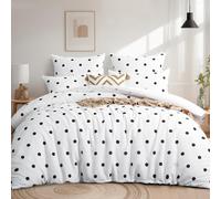 Tifschlaf King Size Duvet Cover Sets - Kingsize Bedding Set with Pillowcases, Ultrasoft Microfiber Luxury Non Iron Quilt Cover with Zipper Closure, Cute Polka Dots White 230x220cm