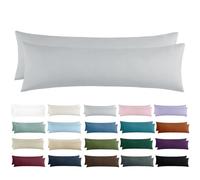 Tifschlaf Side Sleeper Pillow Cover 40 x 145 cm - Pillowcase 40x145 Side Sleeper Pillowcase Set of 2 Light Grey with Soft Microfibre Zip, 145x40 cm Grey Pillow Case