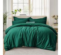 Tifschlaf Super King Duvet Set - Superking Duvet Cover with 2 Pillowcases - Ultrasoft Brushed Microfiber Quilt Cover Bedding Set with Zip Fastening, Dark Green (260x220)