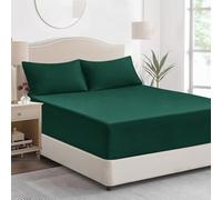 Tifschlaf Super King Fitted Sheet Deep Fit - Emerald Green Superking Size Bed Sheet Extra Deep Pocket 16 inch (40 cm), Soft Brushed Microfiber Mattress Bottom Bedding Sheet, 183x200cm