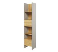 tifton wooden bookcase with 1 door 1 drawer in silk flou and oak