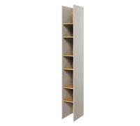 tifton wooden bookcase with 6 shelves in silk flou and oak