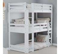 tifton wooden triple bunk bed in white