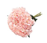 Tifuly 5Pcs Artificial Hydrangea Silk Single Flowers Pink 16.5in Long Stem