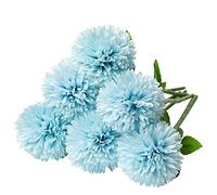 Tifuly Artificial Hydrangea Flowers, 6 Pcs Silk Chrysanthemum Small Ball Flowers for Home Garden Party Office Decoration Bridal Wedding Bouquets Floral Arrangement(Blue)