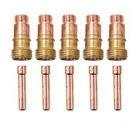 TIG for stubby Gas Lens and Collet Kit 3/32 inch for WP-17 18 26 Torches, Includes 5x 17GL332 Nozzles and 5x 10N24S Collets for 2.4mm Electrodes