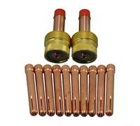 TIG Gas Lens Accessory Set 12 Pieces Including 2 Lens Bodies and 10 Chucks for SR WP 17/18/26 (1.6mm)