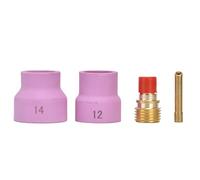 TIG Gas Lens KIT HIGH Performance Ceramic Cup Electrode Holder Connector for WP 9 20 25 Series Welding Gun Argon ARC Welding 2.4MM Orifice Size 12# 14# Ceramic Nozzle Included