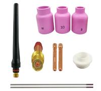 TIG Welding Kit 10-Piece, Ceramic Nozzle Gas Diffuser for 17/18/26 Torch, Consumable Replacement Set for Argon Welder Accessories