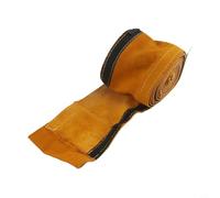 TIG Welding Torch Cable Protective Cover Made of Durable Cowhide Leather, Fireproof and Wear-Resistant, Stitched Hose Protector for MIG/Plasma Cable, Easy to Install and Fold, Yellow (3.5 m)