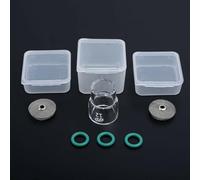 TIG Welding Torch Gas Lens Glass Cup Kit 6 Pieces with Transparent Protection for Even Gas Distribution and Clear Vision, Compatible with WP-9 WP-17 WP-18 WP-26, Durable Rubber Metal Glass