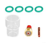 TIG Welding Torch Gas Lens Kit for WP-9 20 25 Featuring Glass Cup Collet Bodies Back Cap Seals Short Nozzle
