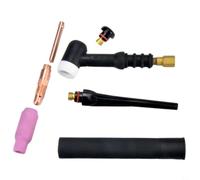 TIG Welding Torch Head WP-17F Flexible 150A Air-Cooled for Miller for Lincoln - Complete Set with Ceramic Nozzle Gas Lens O-Ring Seal