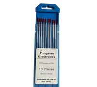TIG Welding Tungsten Electrodes Diam.3/32 inch, with 2% Thorium, WT20(Red) Thorium Tungsten Welding Rods, 2.4mm x150mm 10pcs Pack.