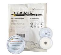 TIGA-MED Disposable ECG Electrodes with Solid Gel | 100 Pieces (2 x 50) | Diameter: 43 mm | Made in The EU | Hospital Quality | Disposable Adhesive electrodes