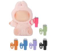 Tiga Mini Handle Cup for Labubu Gen 1/2/3 Dolls - for Stanley-Inspired Accessory for Labubu Blind Box Figures - 6 Colors Cute Mini Quencher Cup for Doll Collectors