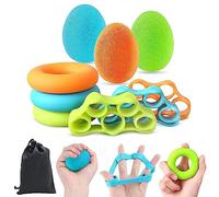 Tigayhc 9Pcs Set Hand Grip Strengthener,Finger Exerciser Stress Relief,Hand Squeeze Ball Kit for Grip Strength,Silicone Finger Gripper, Trainer for Relieve Wrist,Muscle Training,Sports,Fitness