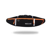 TIGEAR Adjustable Running Belt, Waist Bag with Reflective Elastic Strap, Water Resistant Bum Bag for Gym Training, Fanny Pack with Phone Pouch for Hiking, Cycling & Travelling - Orange
