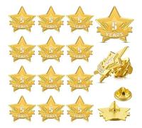 Tigeen 12 Pcs Housekeeping Week Service Reward Pins Star Enamel Pins Year of Service Award Lapel Pin for Long Standing Employees Volunteers Couples Anniversary(5 Years)